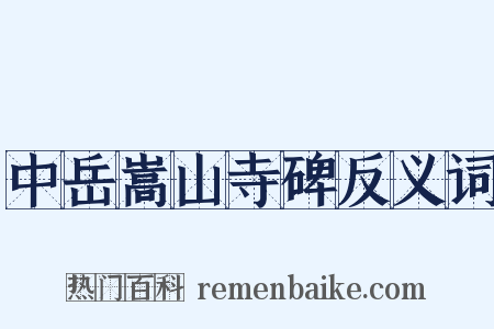 中岳嵩山寺碑反义词是什么意思的图片